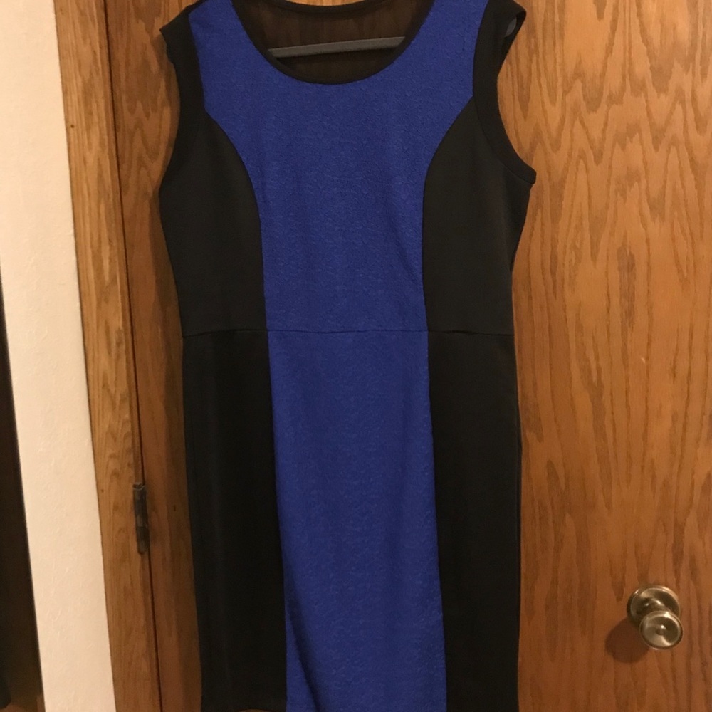 NWT Royal Blue Black Color Block Sleeveless Dress